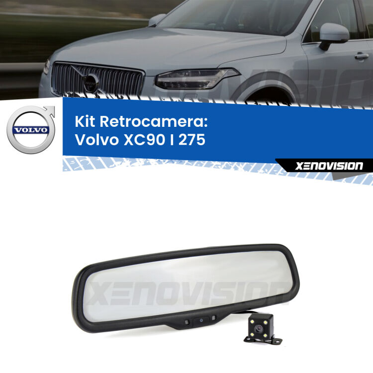 Kit Telecamera Parcheggio e Specchietto retrovisore con display invisibile per Volvo XC90 I 275. Spento è identico all’originale. In retromarcia, l’immagine appare in un riquadro prima invisibile