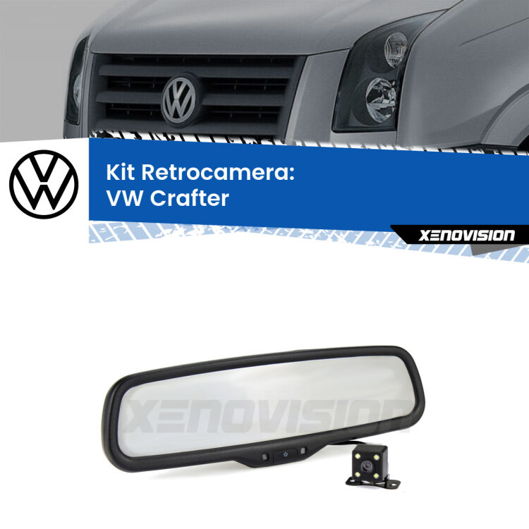 Kit Telecamera Parcheggio e Specchietto retrovisore con display invisibile per VW Crafter . Spento è identico all’originale. In retromarcia, l’immagine appare in un riquadro prima invisibile