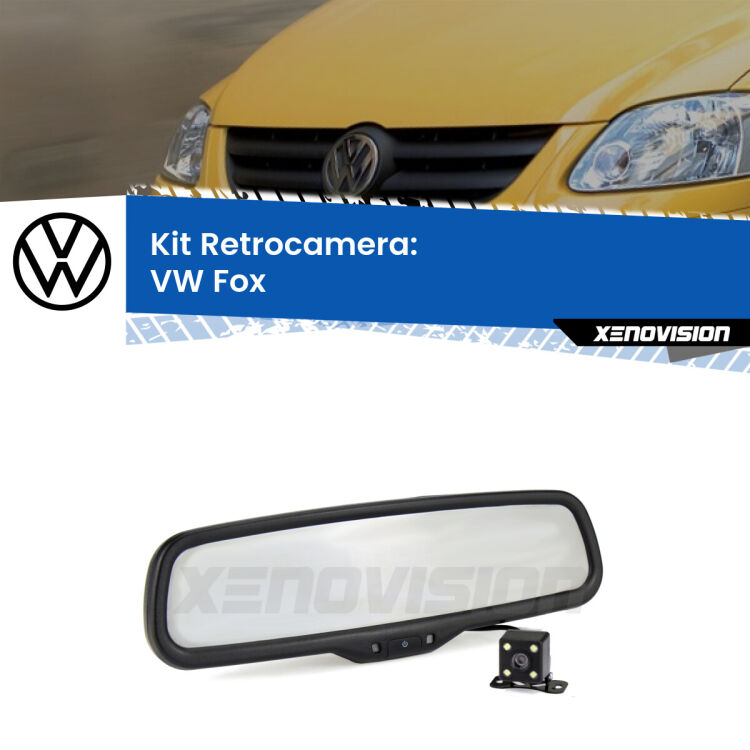 Kit Telecamera Parcheggio e Specchietto retrovisore con display invisibile per VW Fox . Spento è identico all’originale. In retromarcia, l’immagine appare in un riquadro prima invisibile