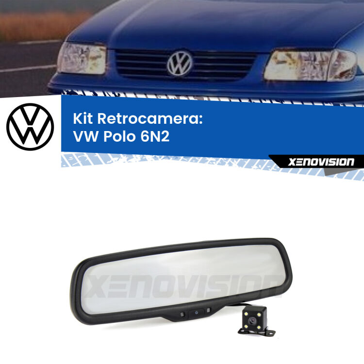 Kit Telecamera Parcheggio e Specchietto retrovisore con display invisibile per VW Polo 6N2. Spento è identico all’originale. In retromarcia, l’immagine appare in un riquadro prima invisibile