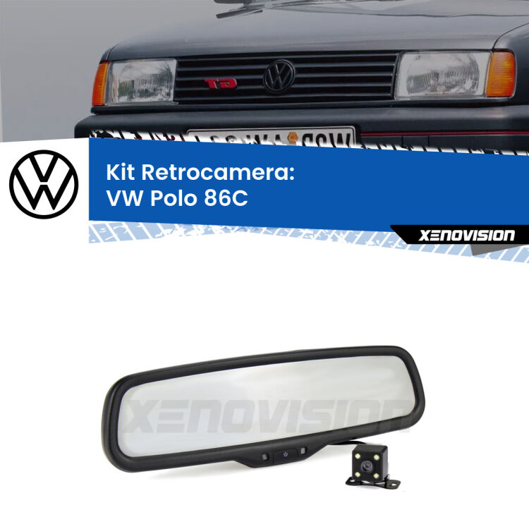 Kit Telecamera Parcheggio e Specchietto retrovisore con display invisibile per VW Polo 86C. Spento è identico all’originale. In retromarcia, l’immagine appare in un riquadro prima invisibile