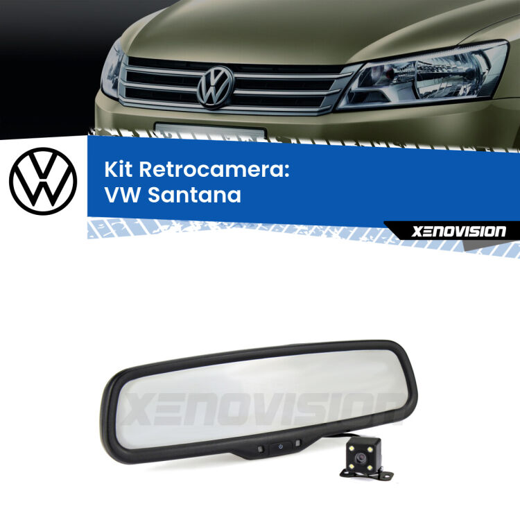 Kit Telecamera Parcheggio e Specchietto retrovisore con display invisibile per VW Santana . Spento è identico all’originale. In retromarcia, l’immagine appare in un riquadro prima invisibile