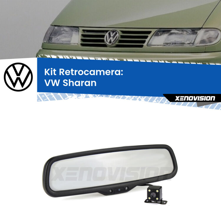 Kit Telecamera Parcheggio e Specchietto retrovisore con display invisibile per VW Sharan . Spento è identico all’originale. In retromarcia, l’immagine appare in un riquadro prima invisibile