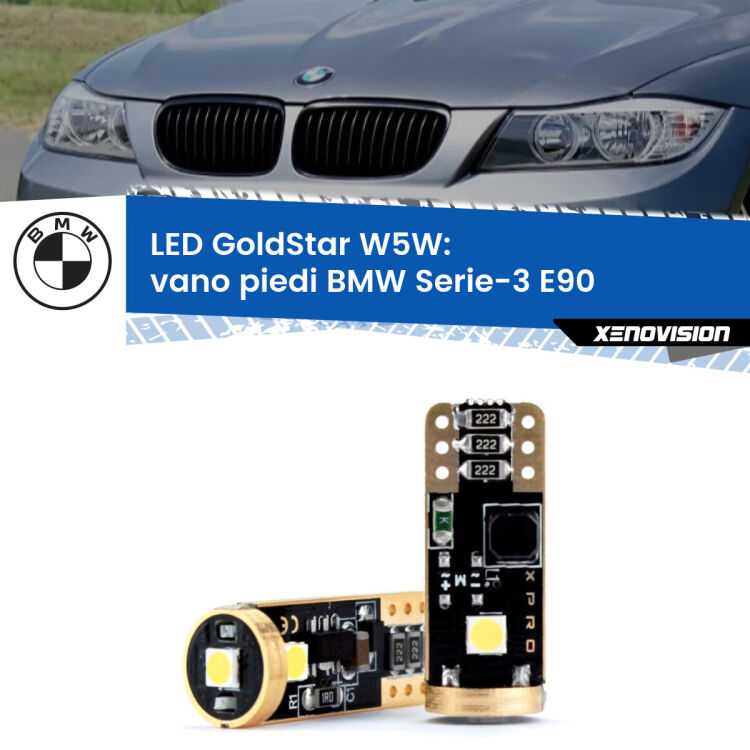 <strong>Vano Piedi LED BMW Serie-3</strong> E90 2005 - 2011: ottima luminosità a 360 gradi. Si inseriscono ovunque. Canbus, Top Quality.