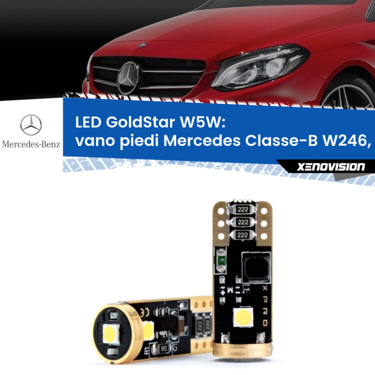 <strong>Vano Piedi LED Mercedes Classe-B</strong> W246, W242 2011 - 2018: ottima luminosità a 360 gradi. Si inseriscono ovunque. Canbus, Top Quality.