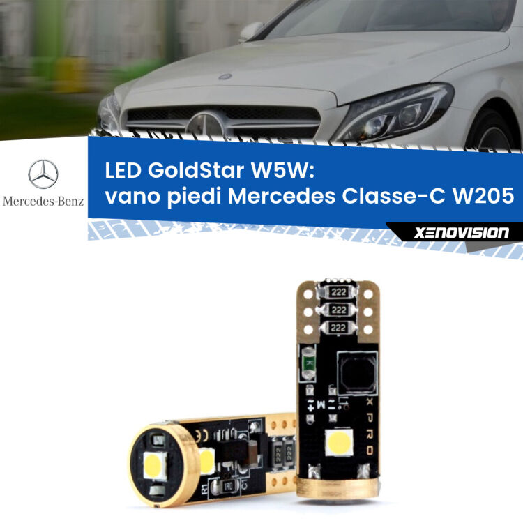 <strong>Vano Piedi LED Mercedes Classe-C</strong> W205 2013 - 2018: ottima luminosità a 360 gradi. Si inseriscono ovunque. Canbus, Top Quality.