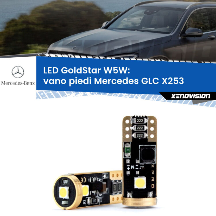 <strong>Vano Piedi LED Mercedes GLC</strong> X253 2015 - 2019: ottima luminosità a 360 gradi. Si inseriscono ovunque. Canbus, Top Quality.