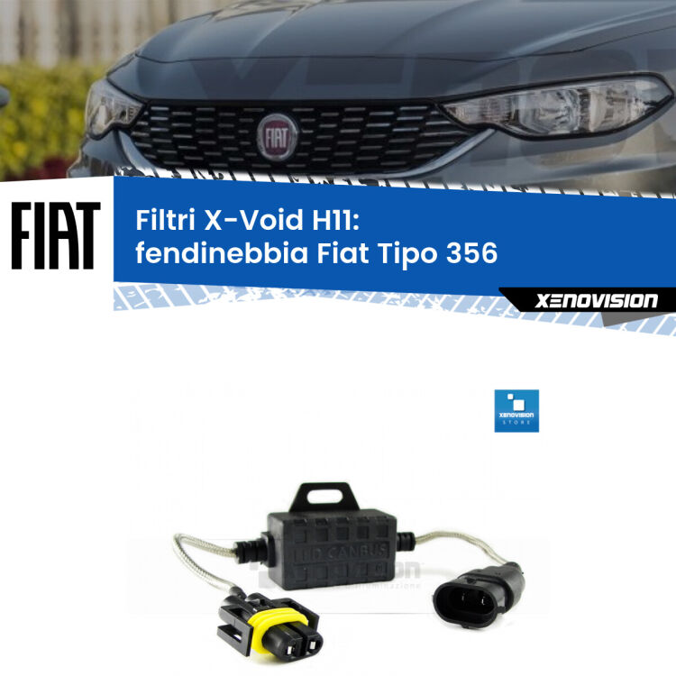 Filtro spegnispia digitale per Fendinebbia Fiat Tipo 356 2015 in poi, risolve spie, effetto strobo e interferenze radio su kit led Xenovision. Solo per lampade LED fino a 40W.