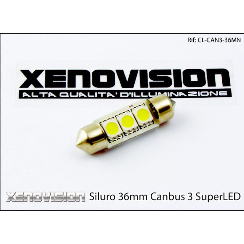CARALL 24V Lampada Led Siluro Canbus T11 C5W 36mm 3 SMD 5050